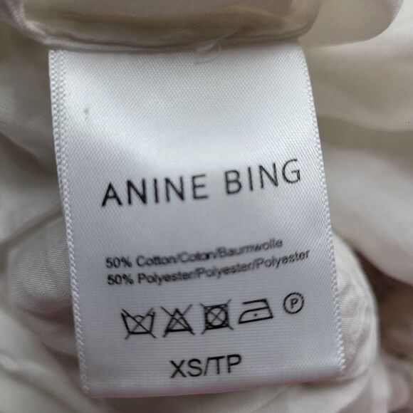 Anine Bing Skirt Mini Crochet Lace Tiered Tassel Fringe Hem Mini White XS - Picture 13 of 15